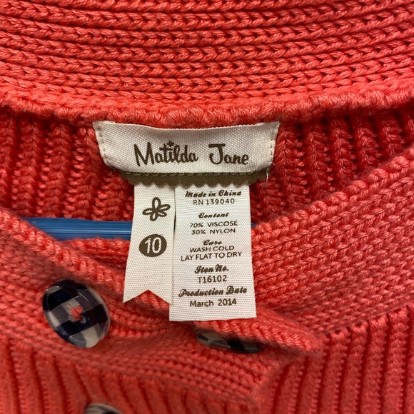 Matilda Jane Secret Fields Flutterby Wing Sweater Cardigan Girls, size 10 - Picture 2 of 5